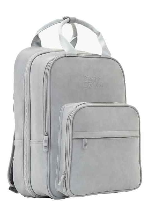 Bizzi Growin - RucPOD Baby Travel Crib Changing Bag - Vegan Leather - Whisper Grey