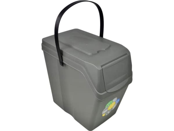 PROSPERPLAST AVFALLSSEGREGERINGSKURVER STEENGRÅ 5x25L SORTIBOX