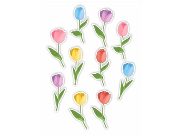 LearnHow Dobbeltsidige vindusdekorasjoner - Tulipaner 03 10stk