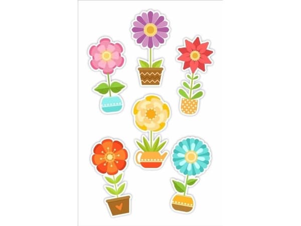LearnHow Dobbeltsidig vindusdekorasjon - Blomster... 6 stk