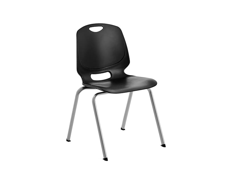Stol Amigo, blått säte, aluminiumgrå stomme