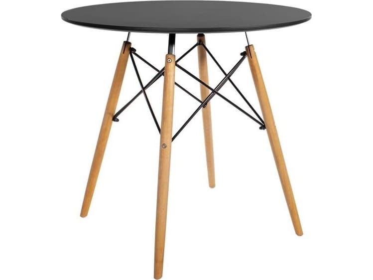 Mufart Round table ETT for kitchen, dining room and living room 80cm - Black