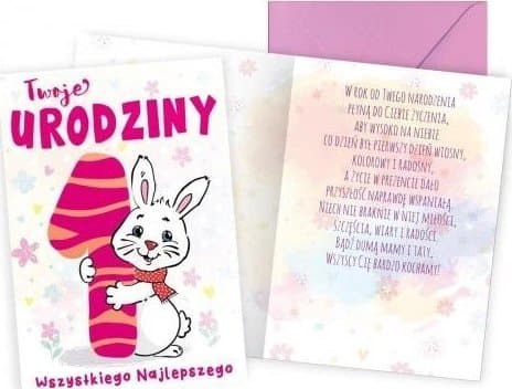 CUCCARD B6 Födelsedagskort 1 kanin