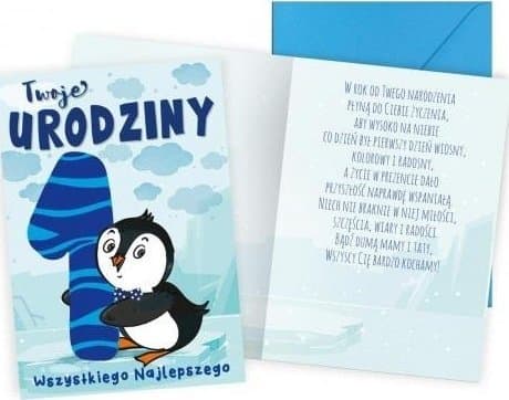 CUCCARD B6 Syntymäpäiväkortti 1 pingviini