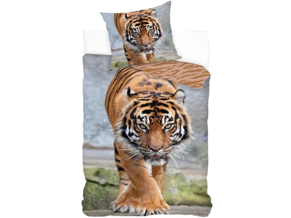 Tiger Sengetøj 140 x 200, 100 procent bomuld