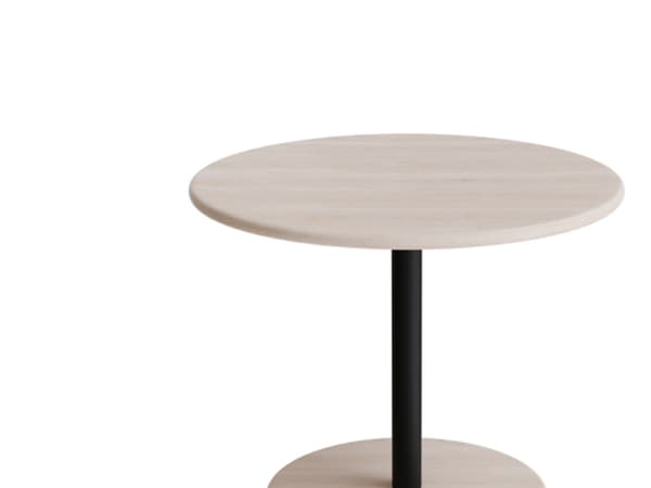 Bord Donut, Ø700 mm, højde 570 mm, hvidpigmenteret ask på sort understel
