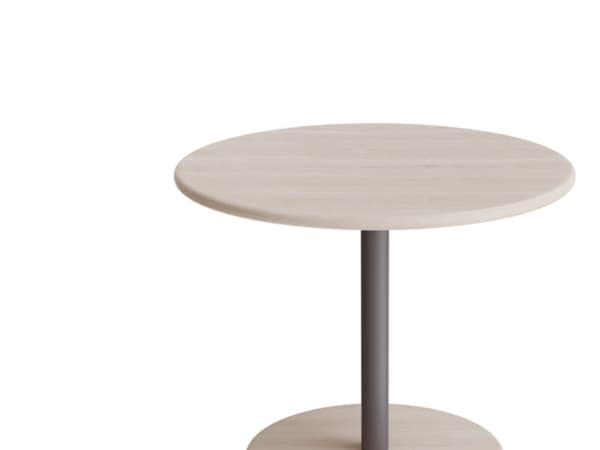 Bord Donut, Ø700 mm, højde 570 mm, hvidpigmenteret ask på gråt understel