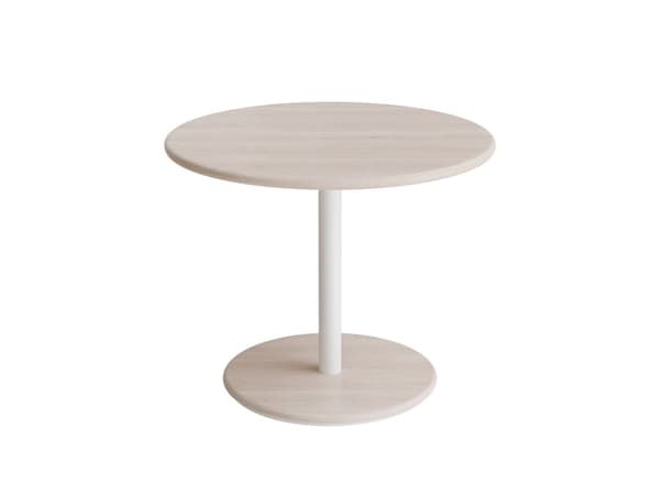 Bord Donut, Ø700 mm, höjd 570 mm, vitpigmenterad ask på vit ram