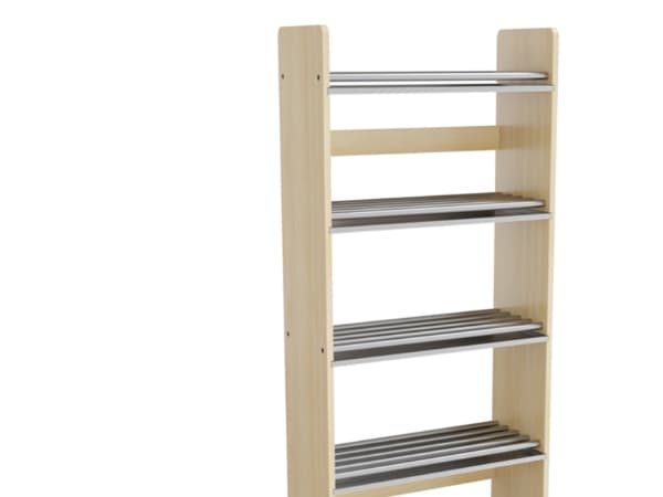 Skohylde Eira Light, 600x250 mm, hvidpigmenteret krydsfinér