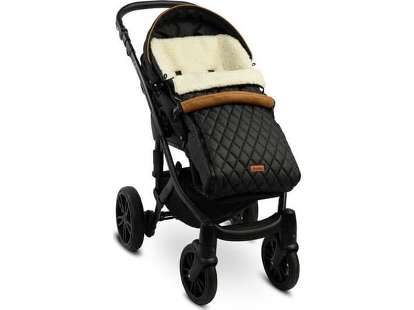 Sensillo sovsäck i quiltad ull - BLACK för barnvagn