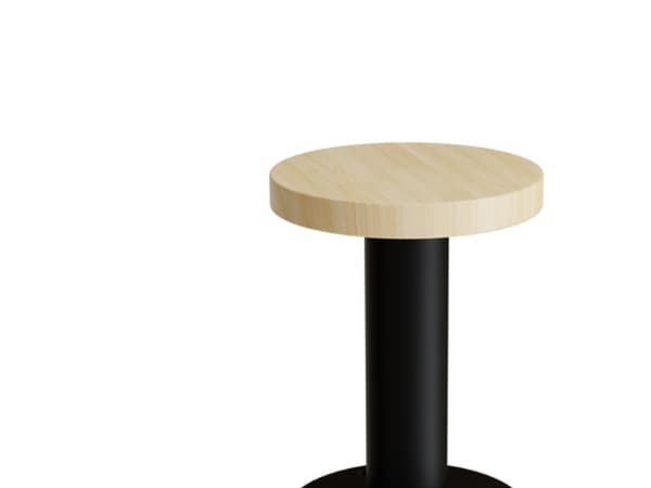 Taburet Marie, 440 mm, Massiv birk, Alu stel