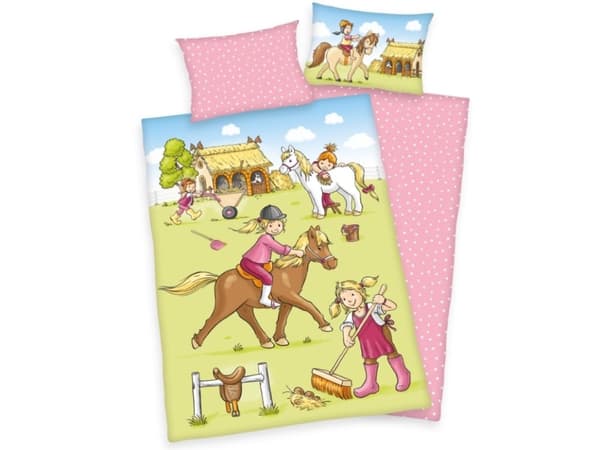 Pony Farm Bio Sengetøj 100x135 cm - 100 procent bomuld