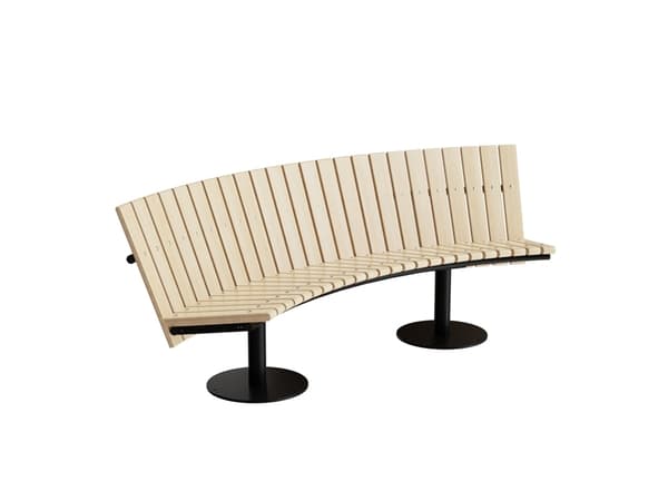 Soffa Cirkum, 60° svängd låg, massiv björk, svart ram
