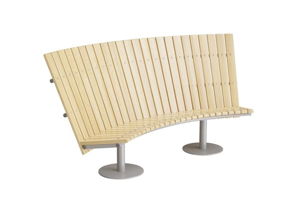 Soffa Cirkum, 60° böjd hög, massiv ek, aluminiumgrå stomme