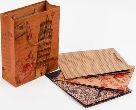 Craft paper bag medium Ornament MIX