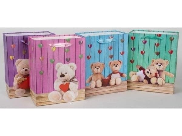 Kids paper bag, medium Misie MIX