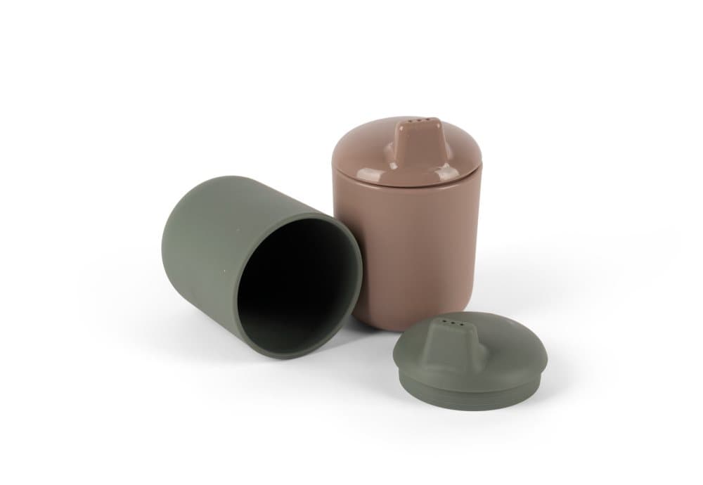 Dantoy - Tiny Biobased Sippy Cups - Mocca Olive (6221)