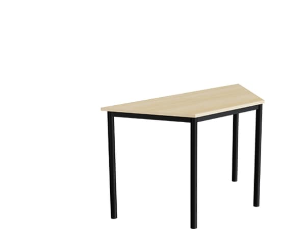 Bord Combi 195, trapetsformat, 1200/600x520 mm Höjd 900 med ljusgrå linoleum, aluminiumram