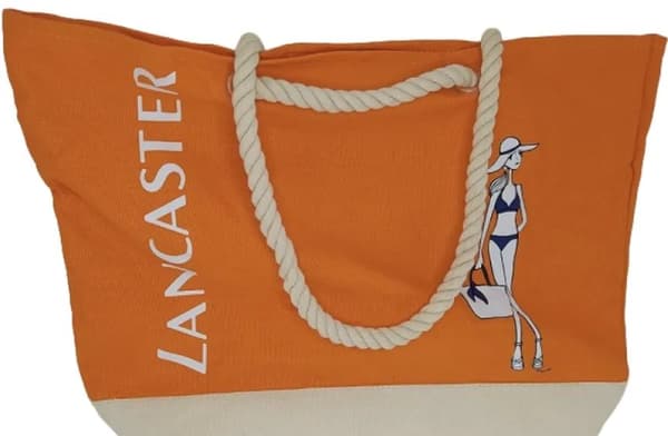 Lancaster Beach Orange Handbag, Beach, Orange, 44 x 26 cm For Women