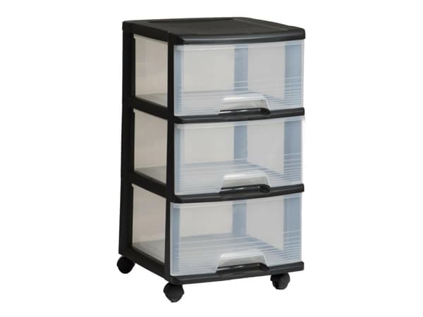 KETER-kirjahylly pyörillä 3x20L