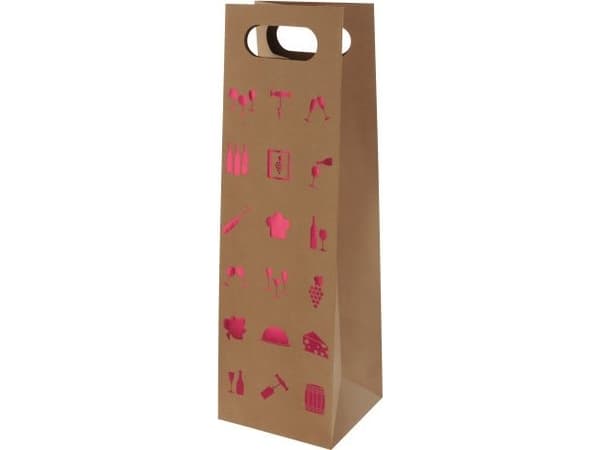 SUSYCARD Presentpåse Kraft 13x42x13cm Vinröd FSC 5 st