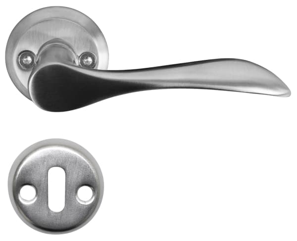 Home&gt;it® dörrhandtag med rosetter och nyckelring borstat stål