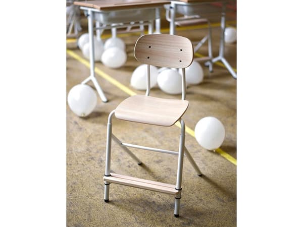 Stol Atlas 2110 justerbar, vitpigmenterad eklaminat, vit ram