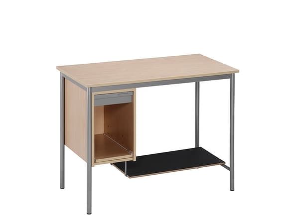 Sybord 133, 1200x600 mm H900 mm, birk laminat, alugråt stel
