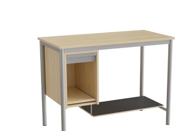 Sybord 133, 1200x600 mm H900 mm, birk laminat, sort stel