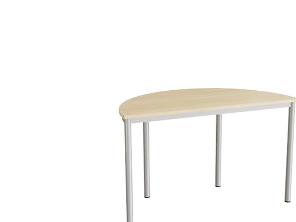Bord Combi 209, 1200x600 mm højde 720 mm med lydabsorberende birk laminat, alu stel
