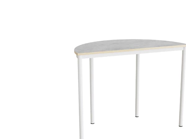 Pöytä Combi 209, 1200x600 mm, korkeus 900 mm, vaaleanharmaa linoleumi, valkoinen runko