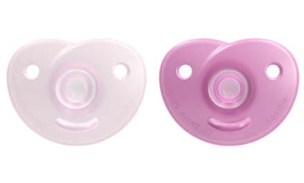Philips AVENT Soothie SCF099/22 Soothie, Ultramjuk napp, Ortodontisk, Silikon, Flicka, Tål diskmaskin, 2 styck