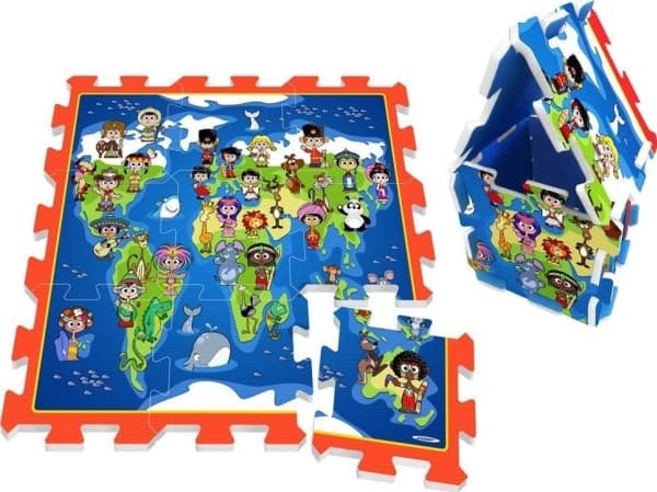 Stempel skum puslespill MAT Children of the World Kart ZA3149