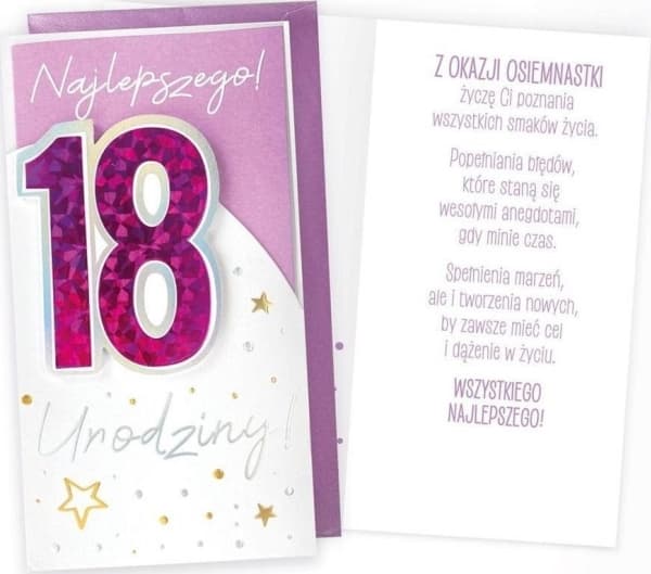 KUKARTKA KARNET 18th BIRTHDAY PM-277