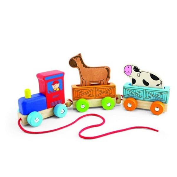 Pintoy Wooden Animal Train ja maatilan eläimiä