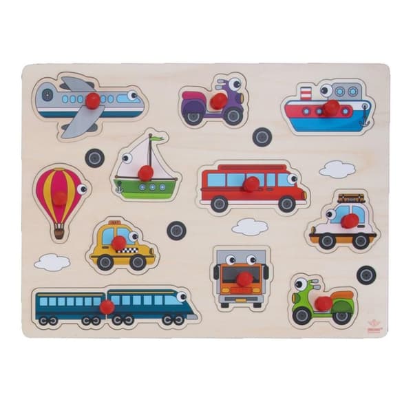 Engelhart Puiset napit Puzzle Vehicles 11 Pieces