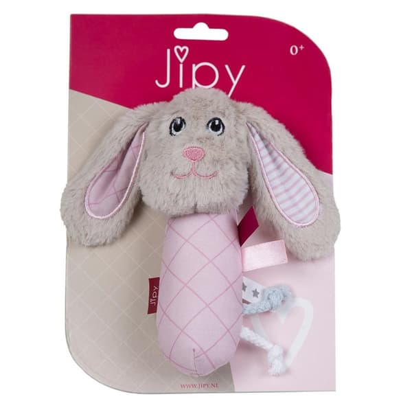 Jipy Rattle-Pinch Dog Pink