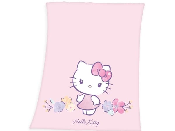 Hello Kitty Fleece tæppe - 130 x 160 cm