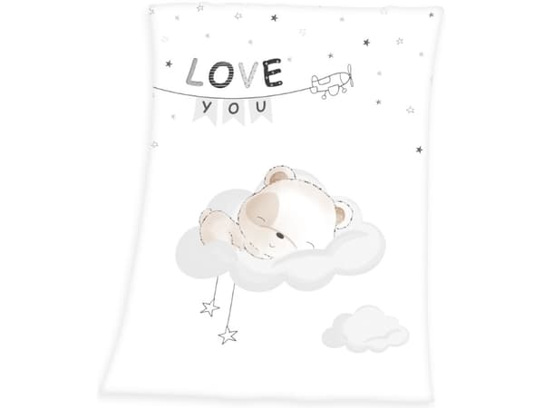Babybest Sleeping little bear Fleece filt - 75 x 100 cm