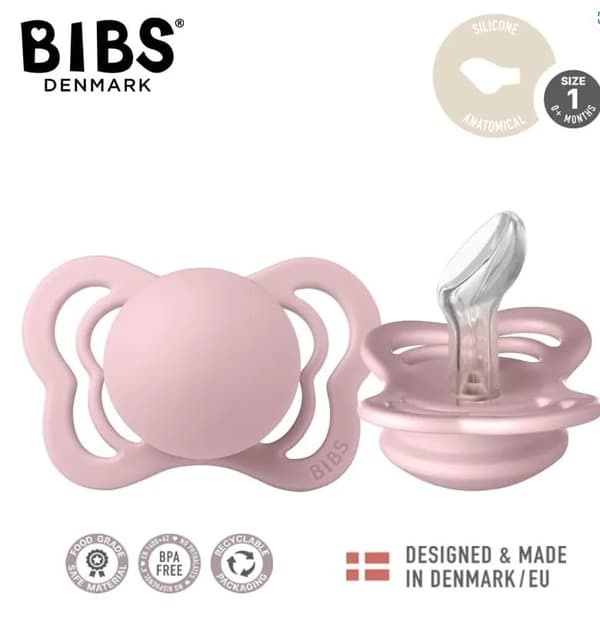 BIBS COUTURE PINK BLOMME S Brystvorte anatomisk silikone