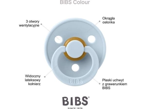 Bibs SMEKKER FARGE FOSSIL GRÅ M Hevea Gummi Beroligende smokk