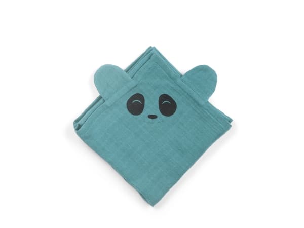 Nuuroo nuuroo - 2 orgaanista musliinivaippaa PANDA Lead 70 x 70 cm