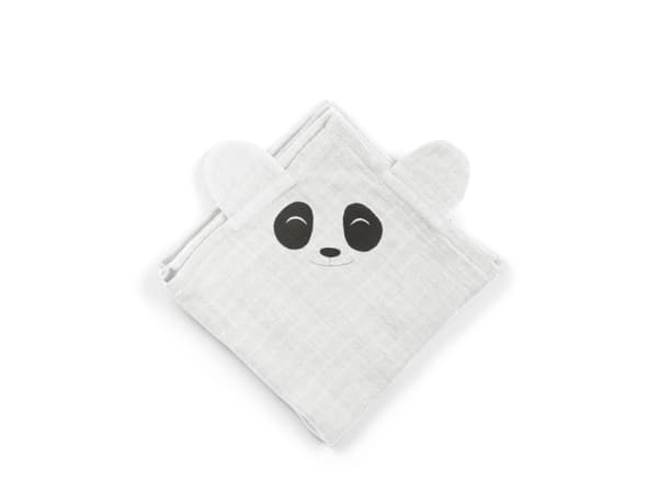 Nuuroo nuuroo - 2 orgaanista musliinivaippaa PANDA Valkoinen 70 x 70 cm