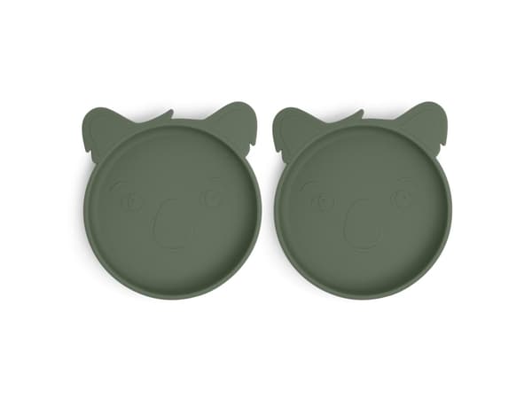 Nuuroo nuuroo - 2 Koala Dusty Green silikonilautasta, pölyisen vihreä