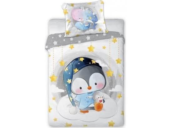 Baby Pingvin Junior Sengetøj 100x135 cm - 100 procent bomuld