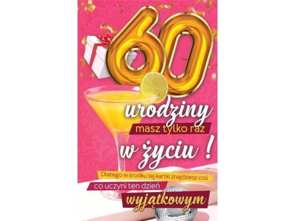 Yeku Födelsedagskort 60 + klistermärke
