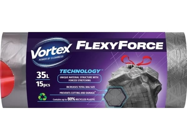 Vortex Garbage Bags With Drawstring 35L 15Pcs