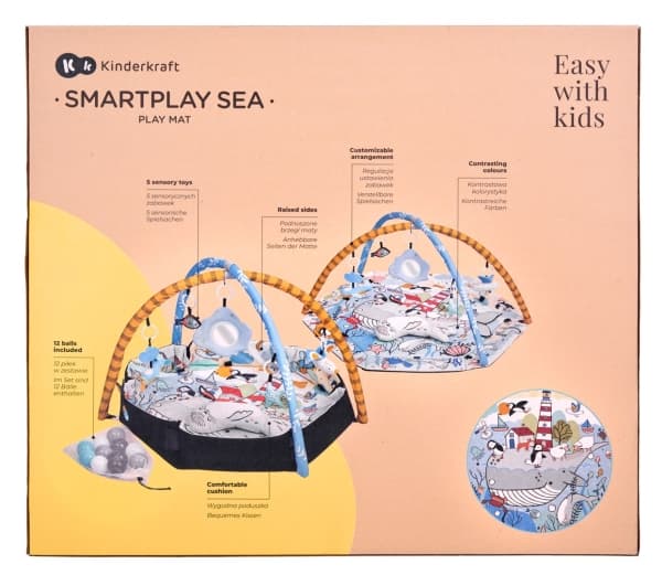Kinderkraft SMARTPLAY, Vauvan leikkimatto, lelukaari, Kangas, Monivärinen