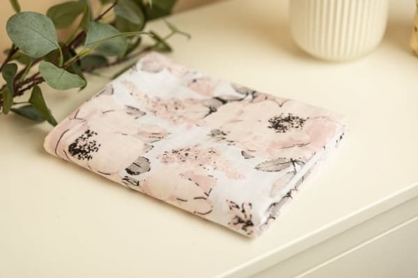 Sensillo MUSLINBLANKET PEONY/GRAY 80x100cm