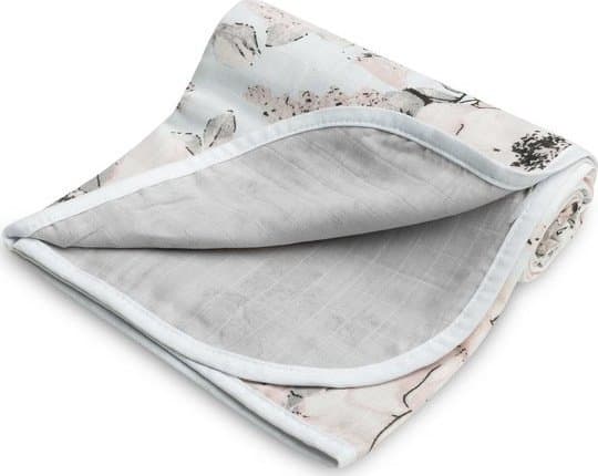 Sensillo MUSLINBLANKET PEONY/GRAY 80x100cm
